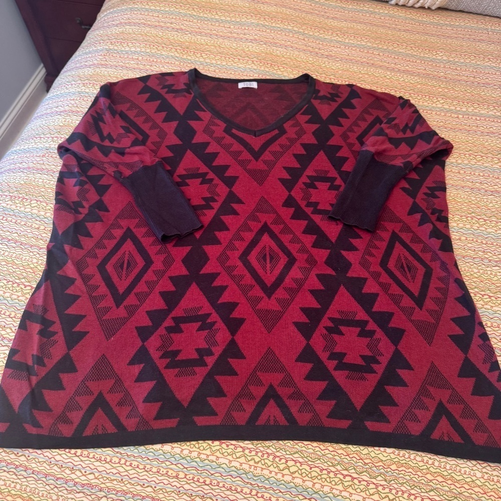 TOBI Womens Shrug Sweater Black/Wine color Pullover Shrug Oversized Knit M/L